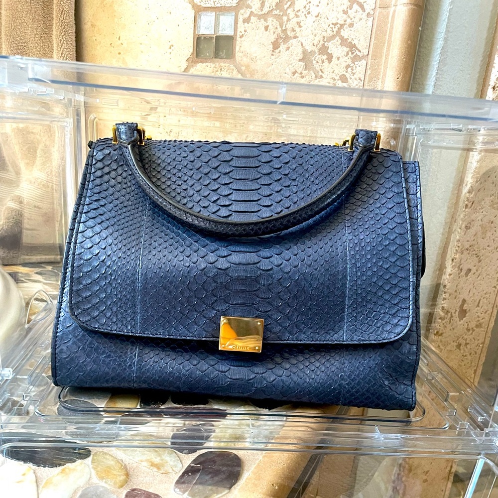CÉLINE Python Trapeze Bag